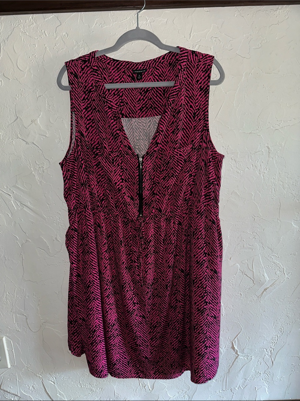 torrid Pink and Black Zebra-Print Midi Dress